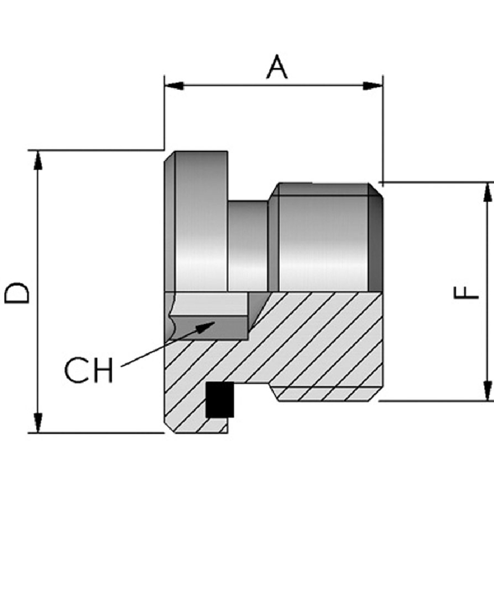 Bouchon BSP FB Hydraulik, Bouchon BSPP  creux hexagonal, joint torique, XXST110-0000