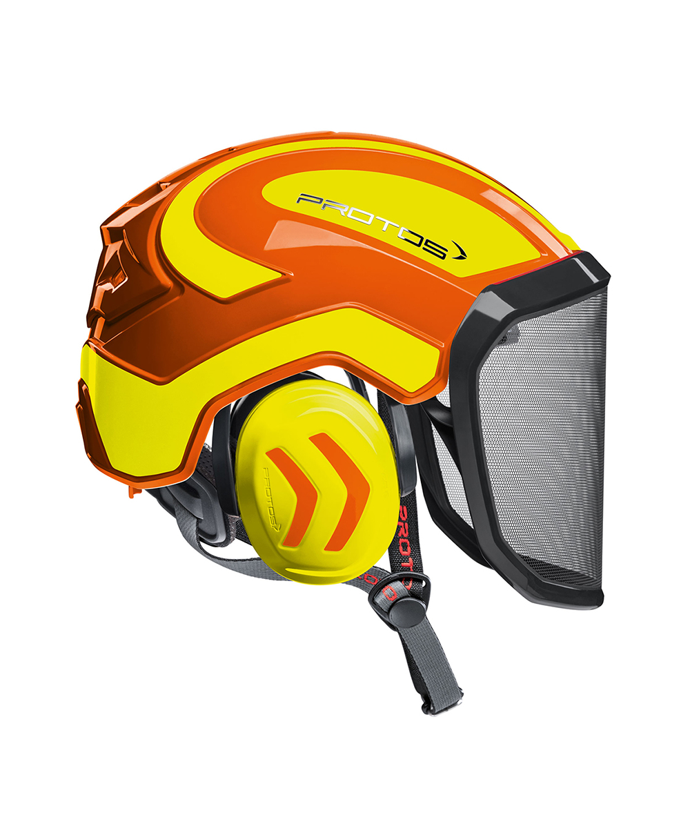 Casque forestier Protos / casque de protection KOX Integral Arborist F39 orange / jaune fluo, XX74134