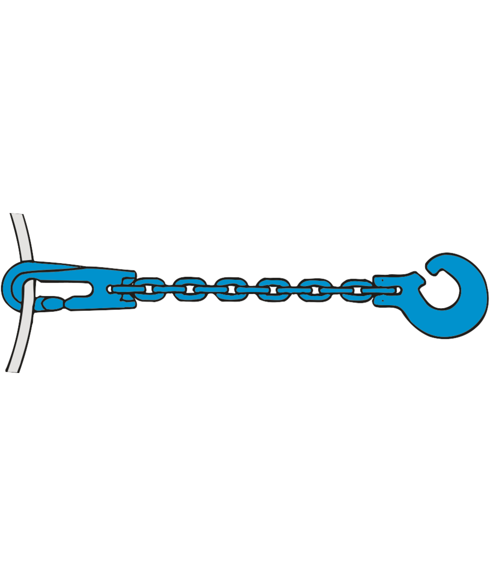 Chane  maillons carrs avec crochet  il qualit 10, force d'arrimage admissible LC 4000 daN, longueur 1,8 m,   chane - 7 mm, XXGLKSC-07-18-10