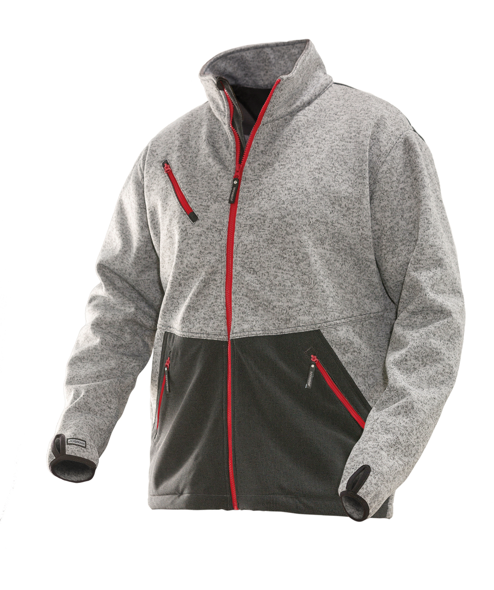 Jobman veste softshell 1247, gris/rouge, XXJB1247GR