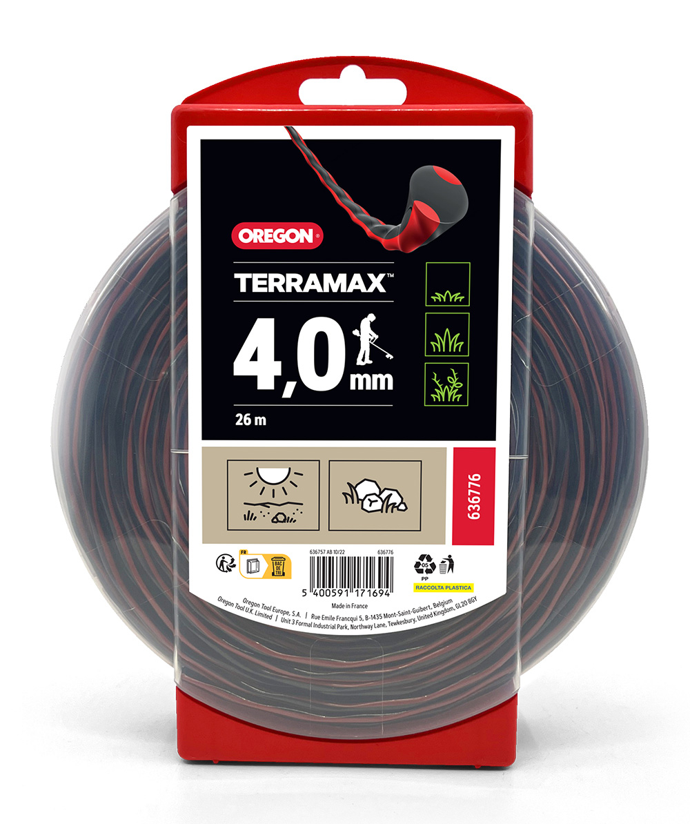 Oregon fil de dbroussailleuse Terramax, 4,0 mm x 26 m, -, 636776