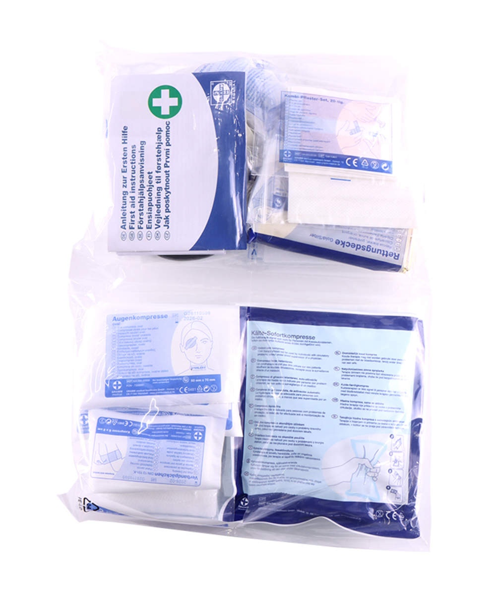 Pansements de remplacement pour boîte de secours Mini DIN 13157 Actiomedic, Contenu conforme à la norme DIN 13 157, XX73532-01