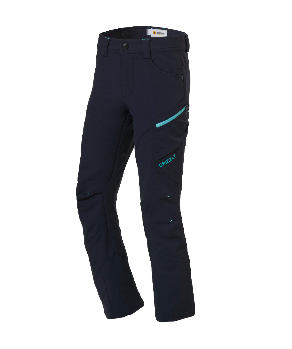 Pantalon dextrieur anti-tiques Grizzly Enfant Montreal bleu marine/turquoise, XX78220