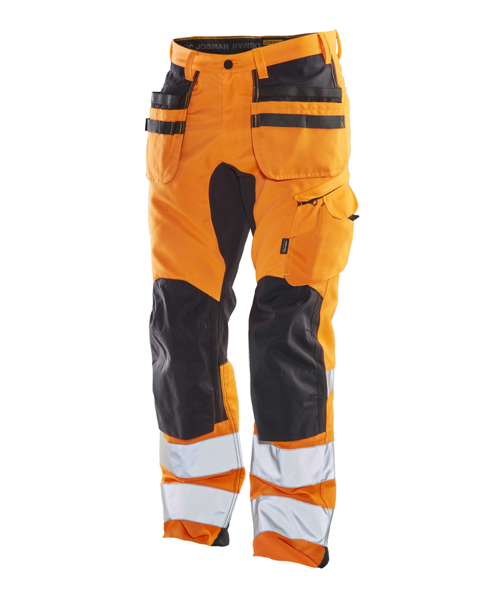 Pantalon de travail HiVis 2240 Stretch Orange noir de Jobman