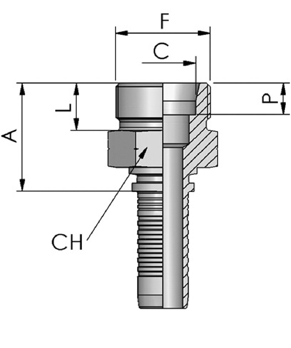 Raccord  sertir CEL FB Hydraulic, CEL - Mtrique AG, cne 24, srie lgre, XXST4331-0000