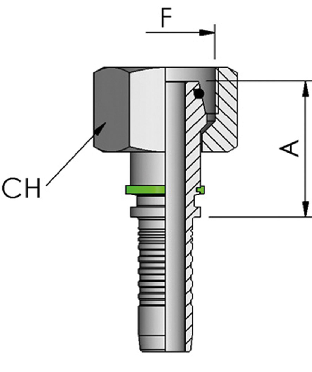 Raccord  sertir DKOS FB Hydraulic, DKOS - Mtrique, joint torique, crou de raccordement, cne 24, srie lourde, XXST4421-0000