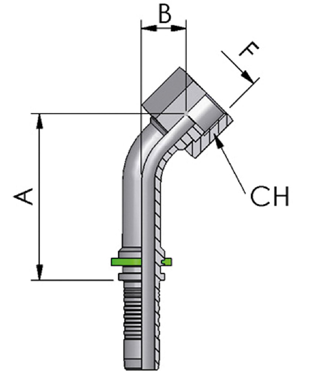 Raccord  sertir ORFS FB Hydraulic, DKO 45 - crou de raccordement ORFS 45, XXST4741-0000