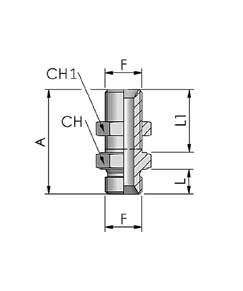 Raccord passe cloison FB Hydraulik, cne 60, XXST117-0000