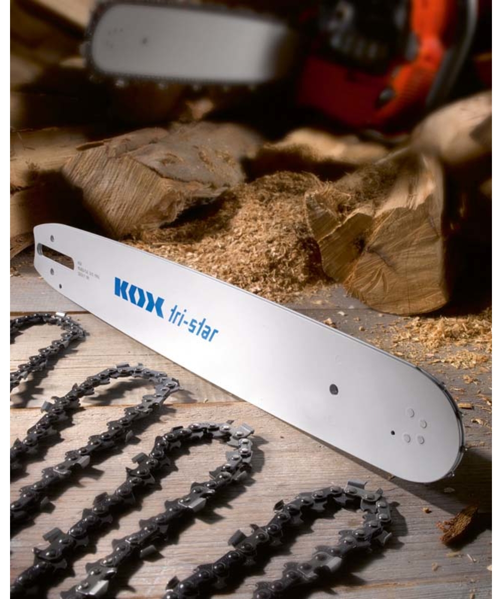 Set KOX Tri-Star hobby comprend 1 guide et 4 chaînes 3/8 Hobby, 1.3 mm, 35  cm