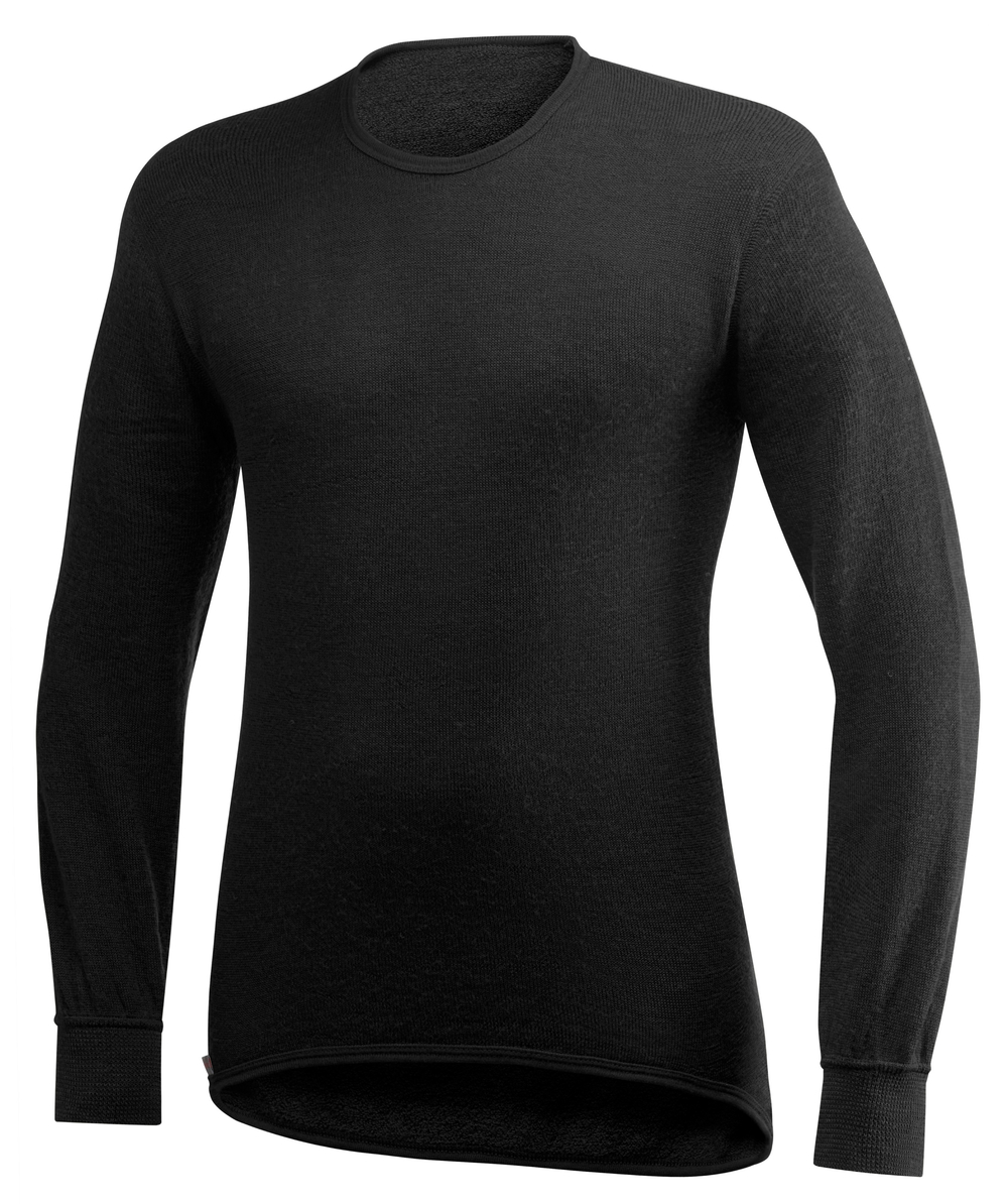 Tricot de corps à col rond Woolpower Crewneck 200 / T-shirt à manches longues en mérinos noir, XXWP7112S