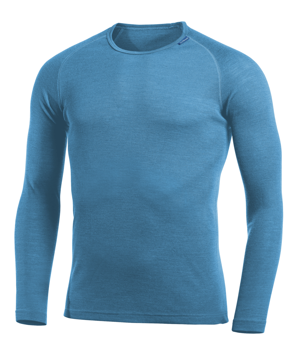 Tricot de corps à col rond Woolpower Crewneck LITE / T-shirt à manches longues en mérinos nordic blue, bleu, XXWP7111B