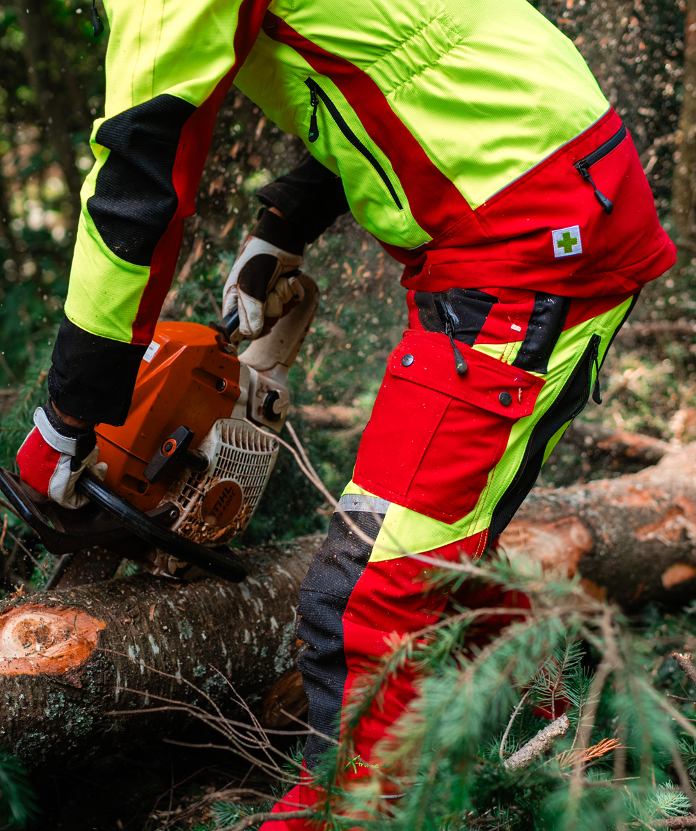 Pantalon anti-coupure X-treme Air PSS rouge/jaune