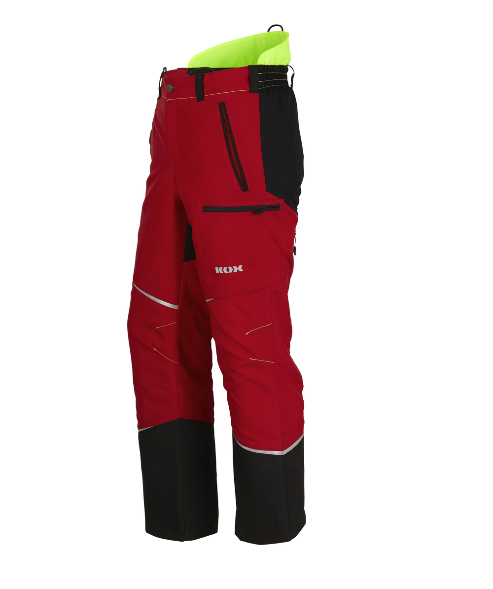 Pantalon de protection anti coupures KOX Mistral 3.0 rouge jaune